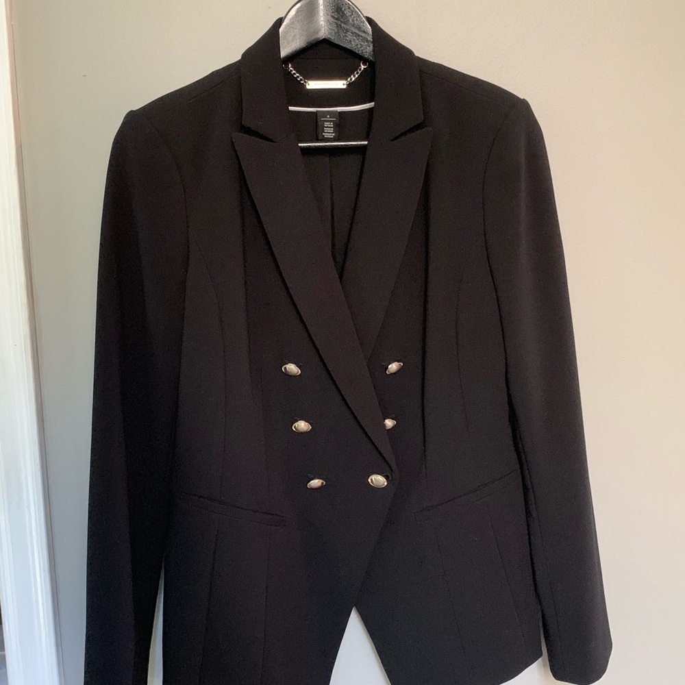 Black suit with silver buttons